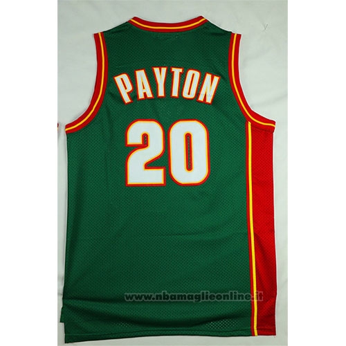 Maglia Seattle SuperSonics Gary Payton NO 20 Historic Throwback Verde2